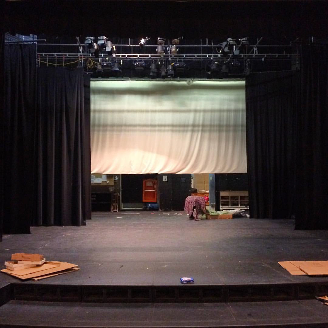A beautiful blank theatre canvas: set build starts tonight for Twelfth Night! #LCP12th