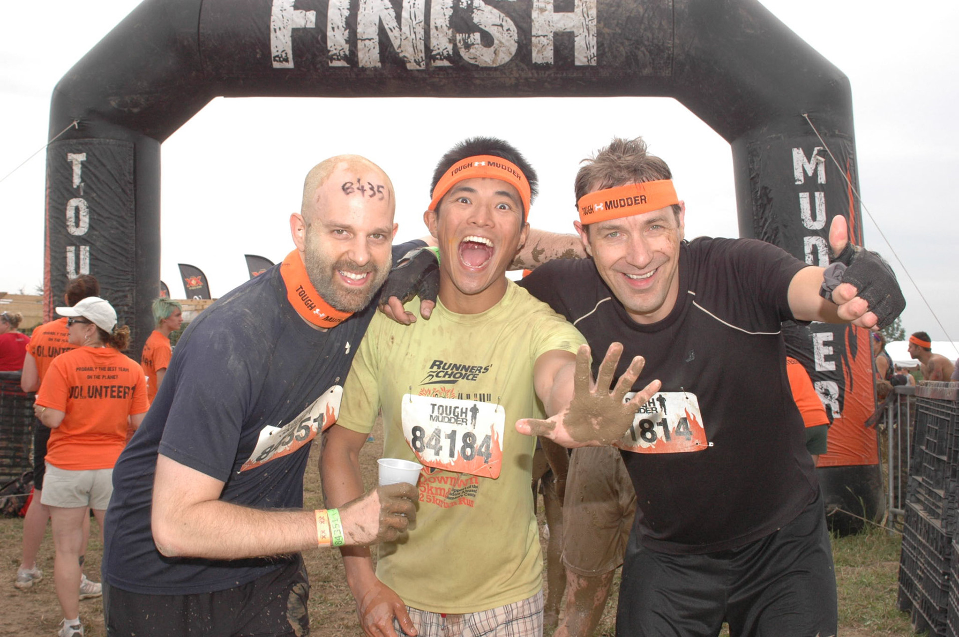 The finish line: a little brused but so pumped! AWESOME! (off to get our finish line beer!)
