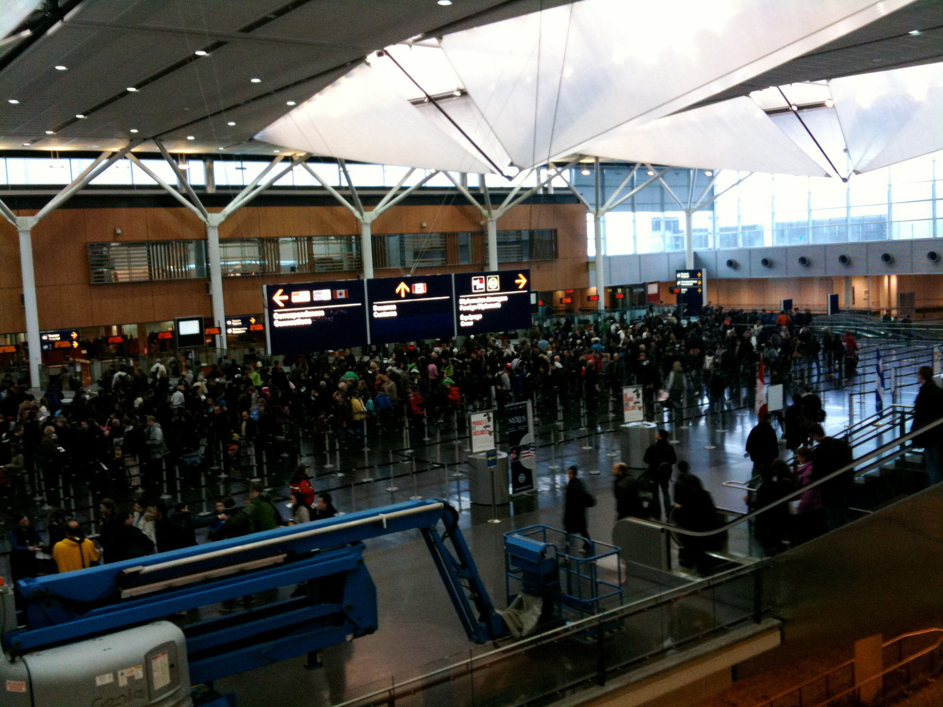 Flying back to Canada, I had a connection at Montreal airport. Was alarmed to see the line up for customs after New Year's!