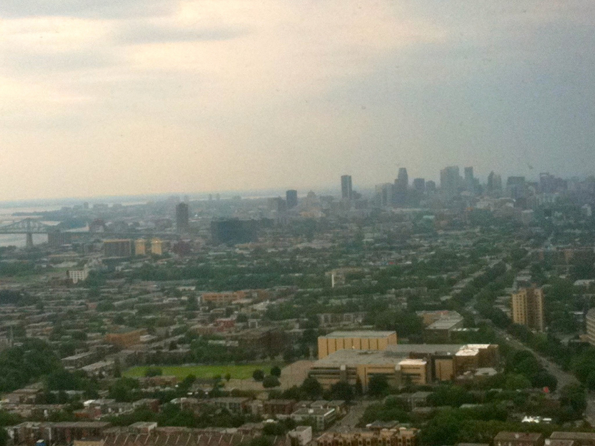 Downtown Montreal from the Olympic Stadium tower