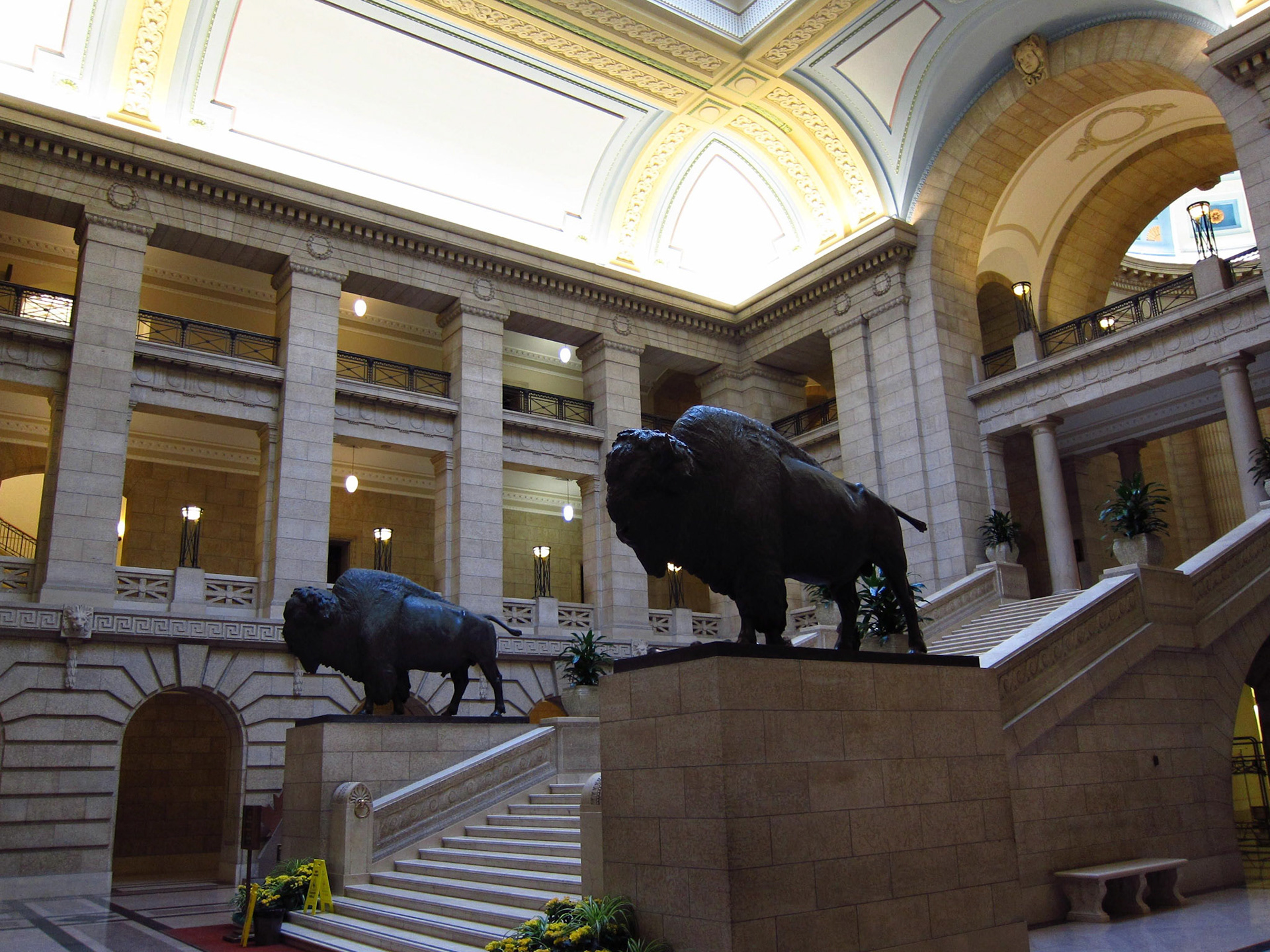 The impressive entrance of the Manitoba Legislature