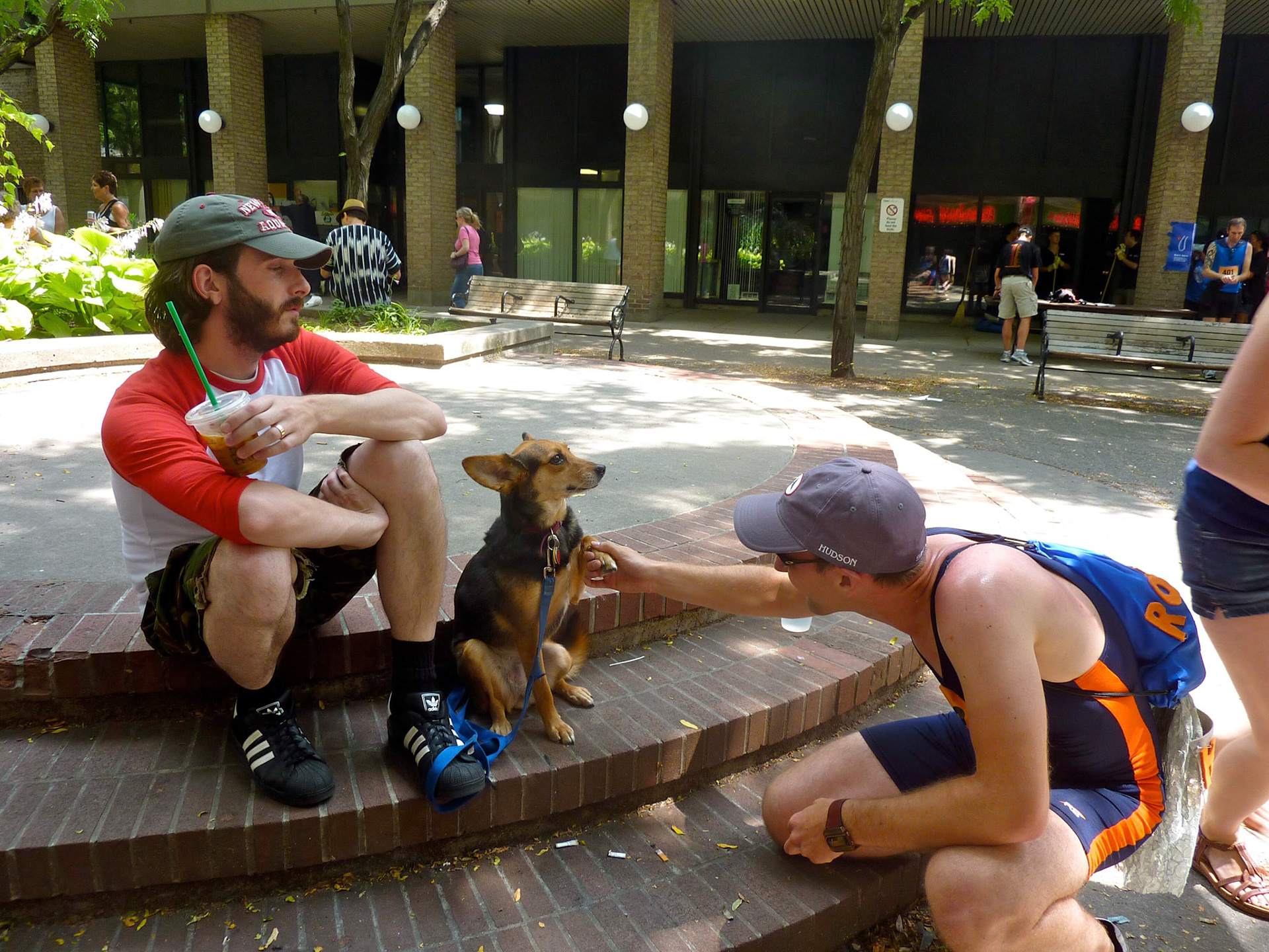 Another challenge: get a handshake from a random dog. For a friendly guy like me, not a challenge at all!