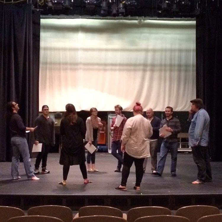 I have the best seat in the house - I'm watching theatre magic developing! Twelfth Night 1st rehearsal on the main stage!! #LCP12th