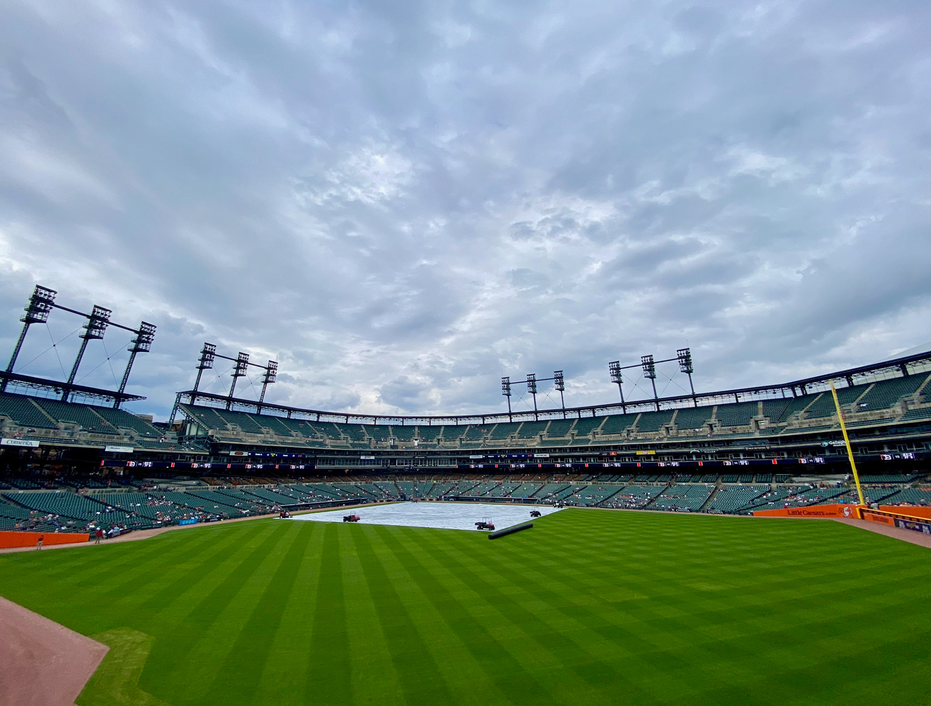 Attended a Tigers game that was canceled due to weather! Comerica Park is beautiful