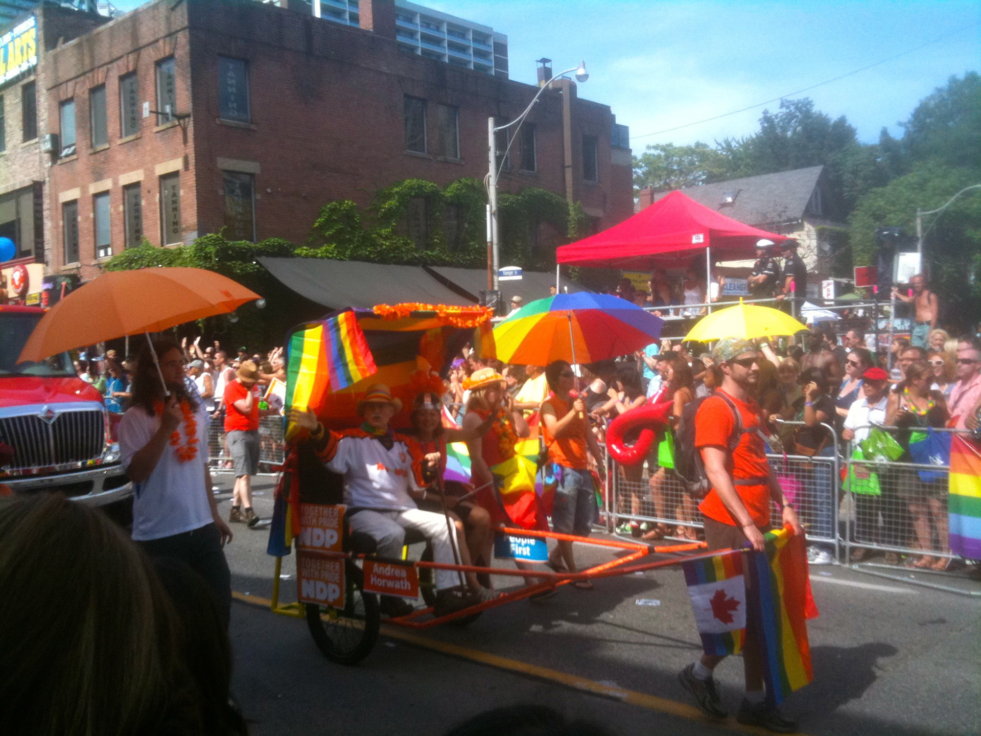 At Toronto Pride this year the crowd went wild as Jack Layton and Olivia Chow went by - an inspiring man, a great Canadian