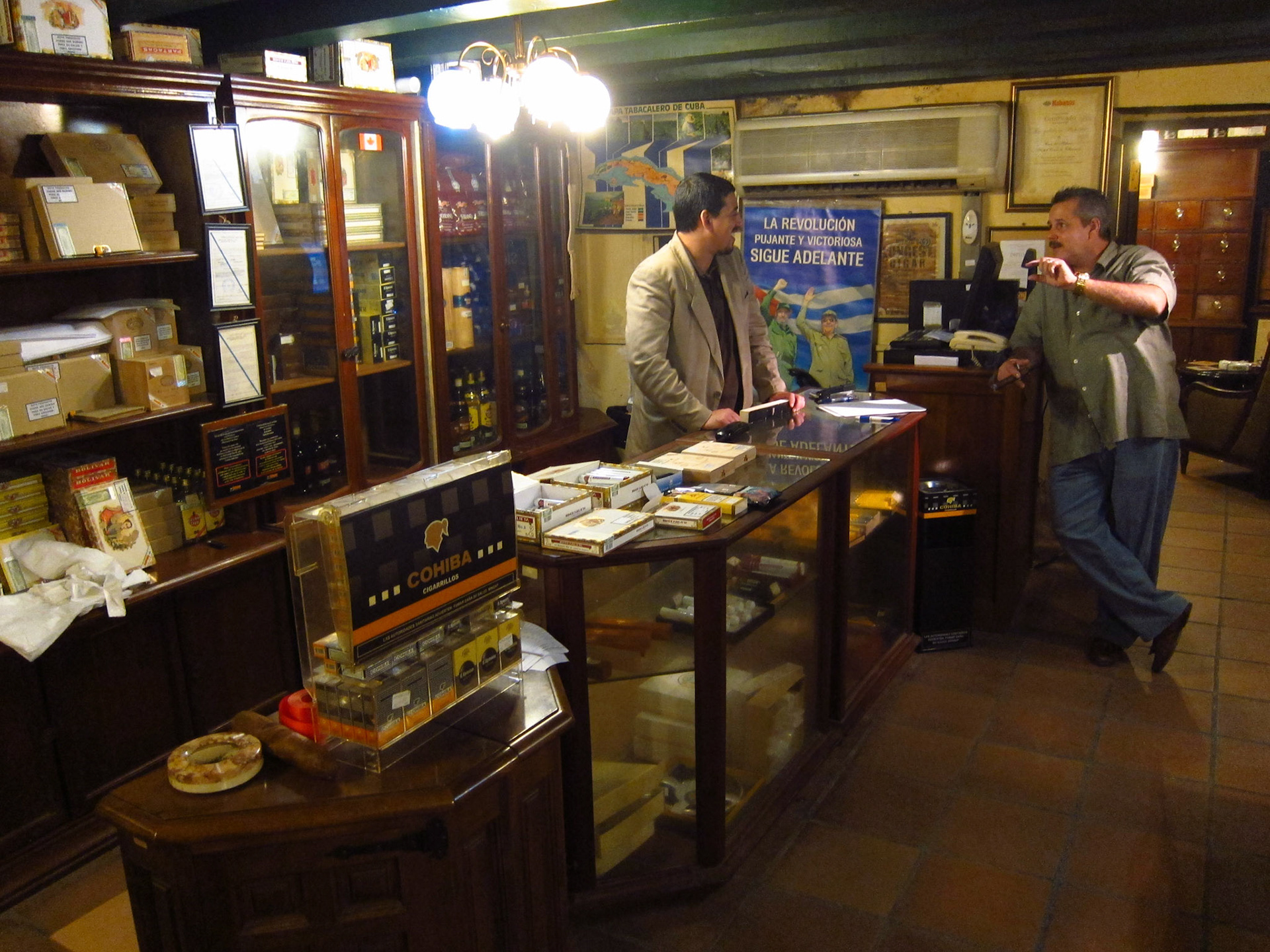 Inside a cigar shop in Havana