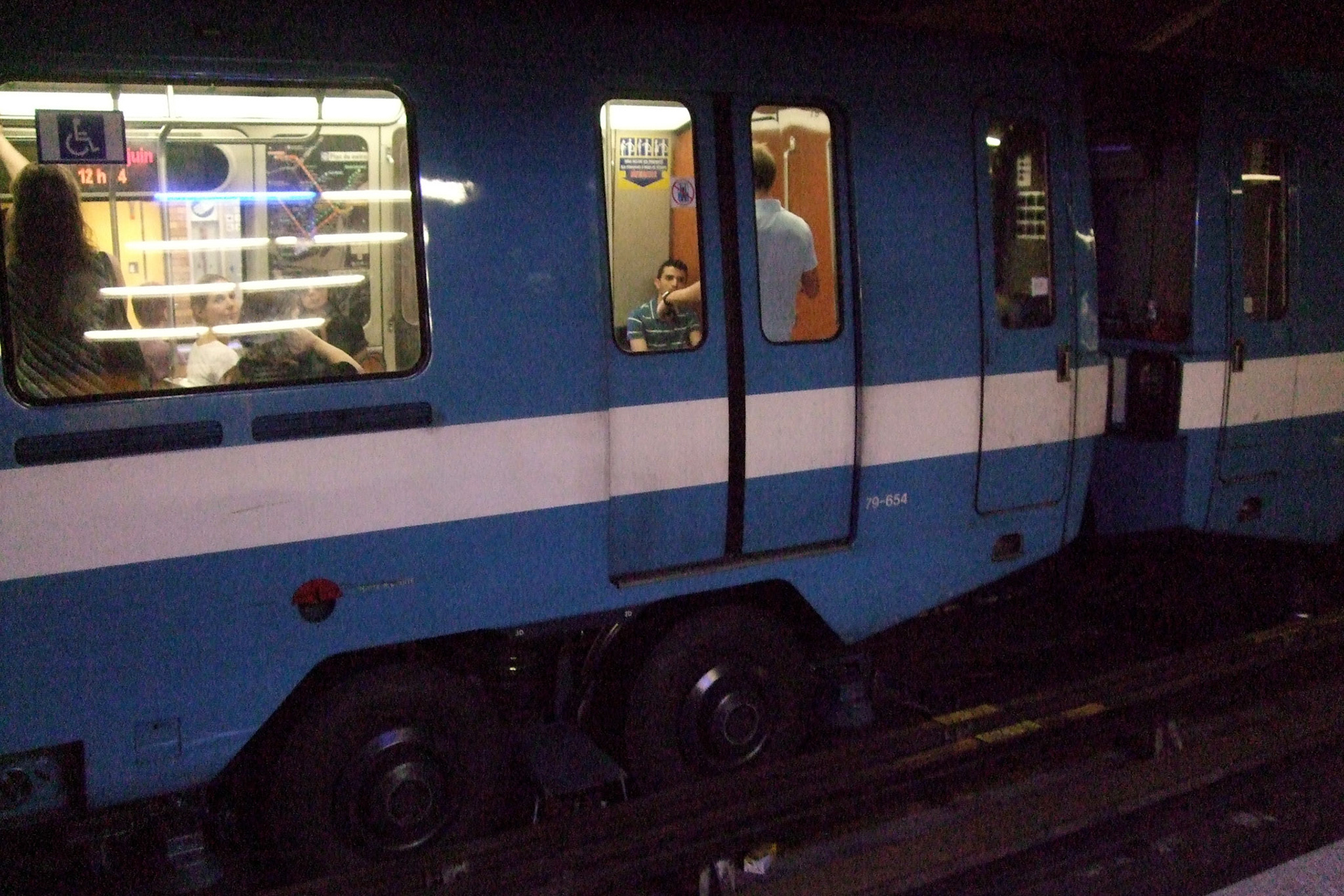 Back underground, here you can see the nifty tires that Montreal's metro trains ride on