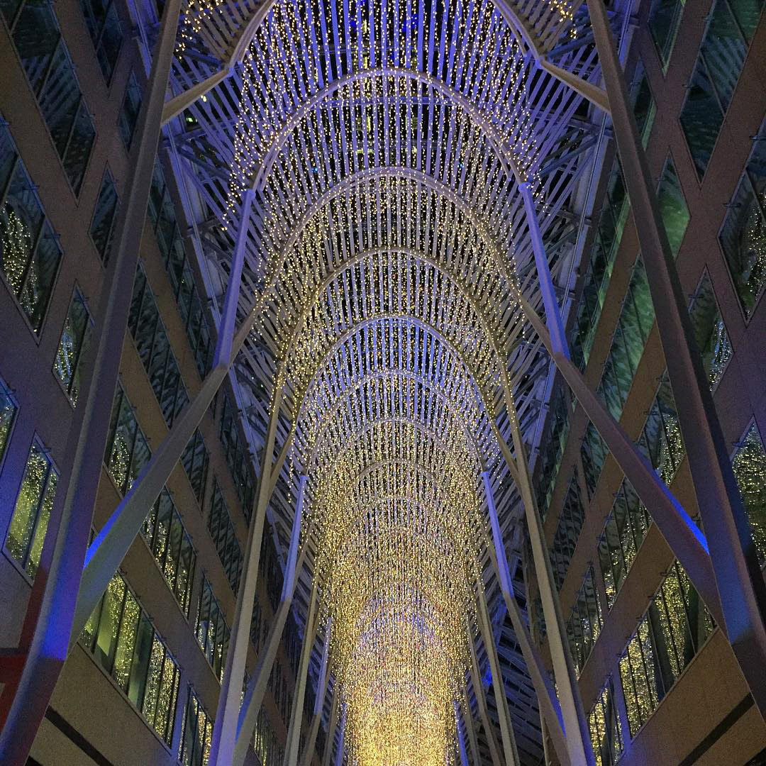 Allen Lambert Galleria Christmas lights are stunningly simple: looks like the floating candles in Hogwarts dining hall