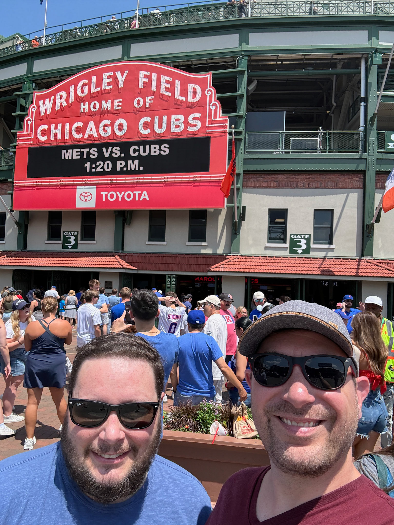 Joe and I headed to Wrigley Field to catch the Cubs vs. the Mets. The Cubs lost 11-1