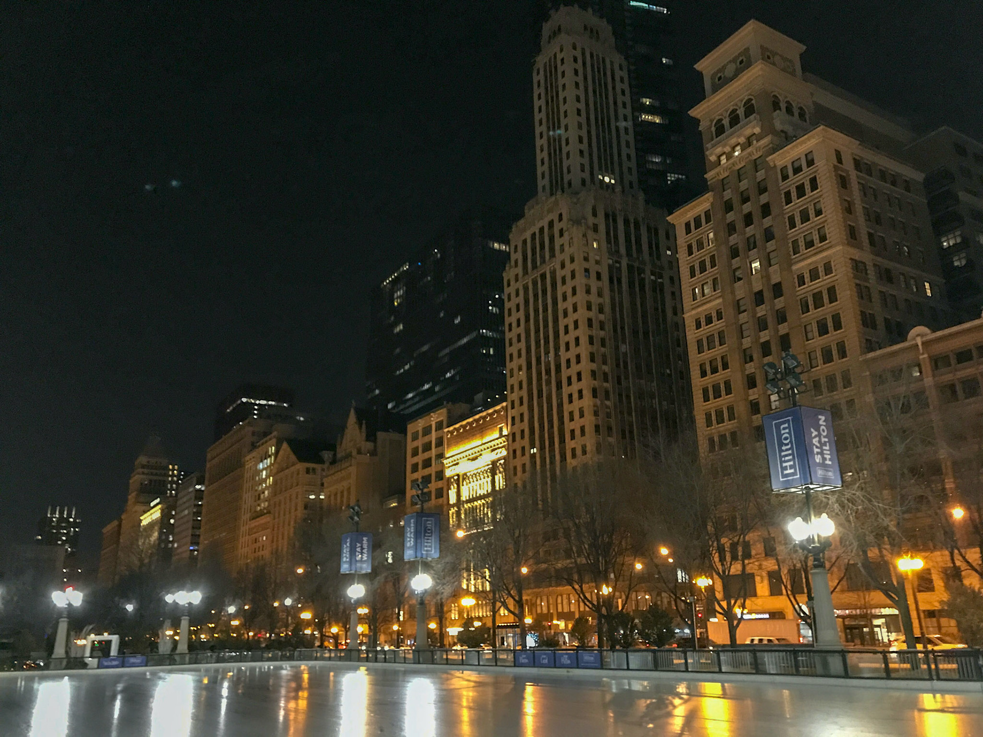 Downtown Chicago by night