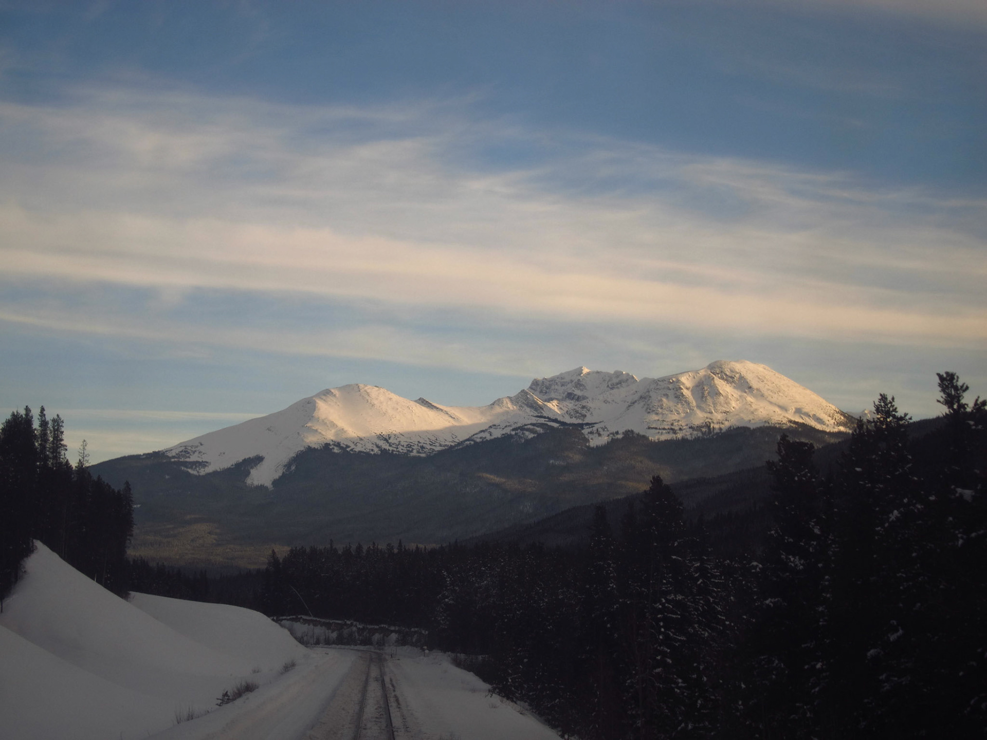 It was quite amazing to see the narrow path cut for the trains through the Rockies