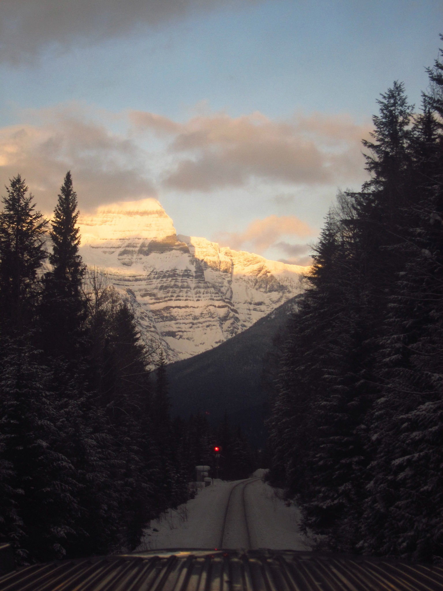 The Canadian rounds a corner - but this isn't the last view of Mount Robson