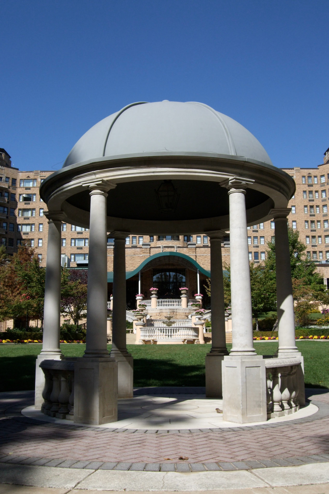 Exterior of the Omni Shoreham hotel. Very cool Art Deco building with a rich D.C. political event history