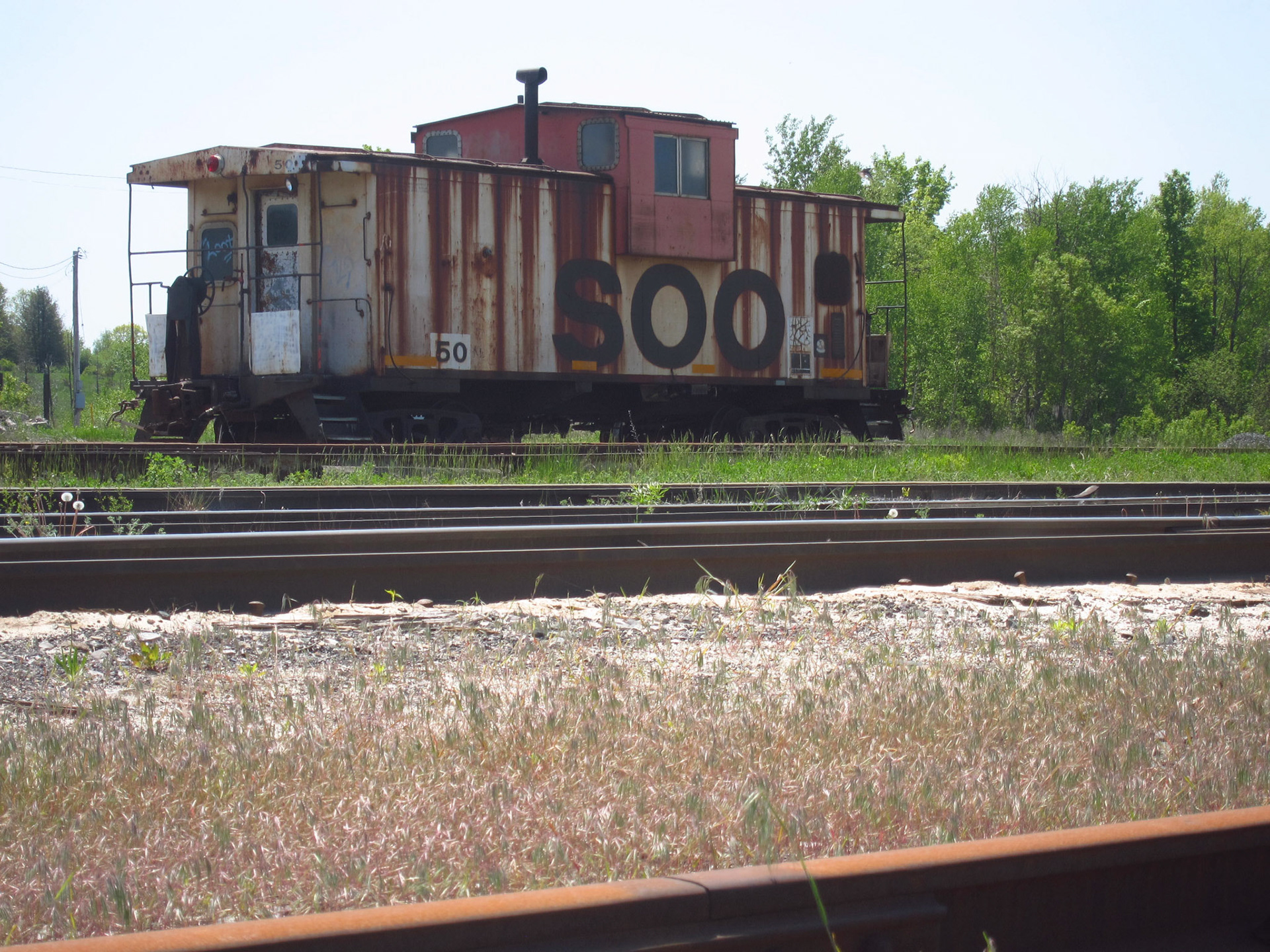 Retired caboose along the rails in Havelock, Ontario