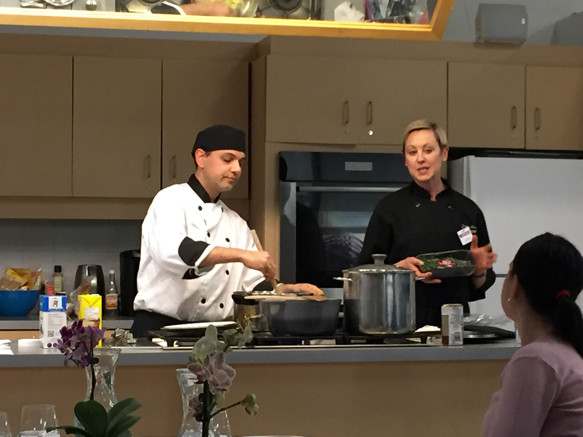 Chef Paul and cooking school coordinator Jenny were an awesome team