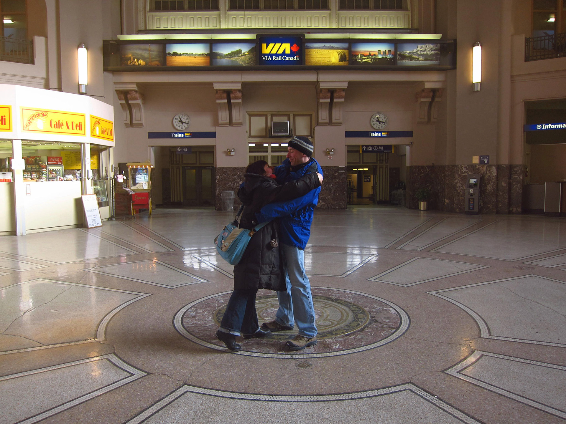 Parting ways with my lovely Winnipeg tour guide Erin. One joy of a cross-country journey is that it connects friends