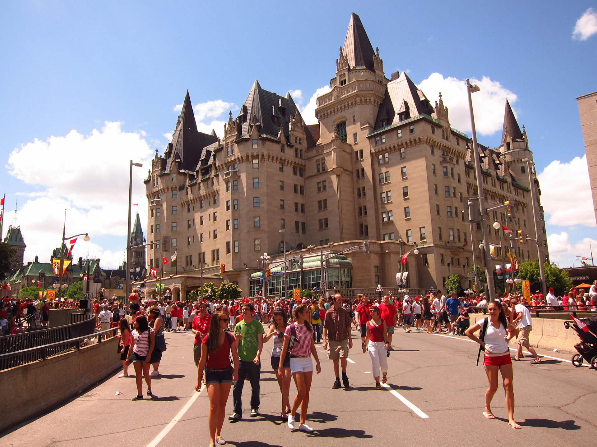 Hundreds of thousands of people all over downtown Ottawa