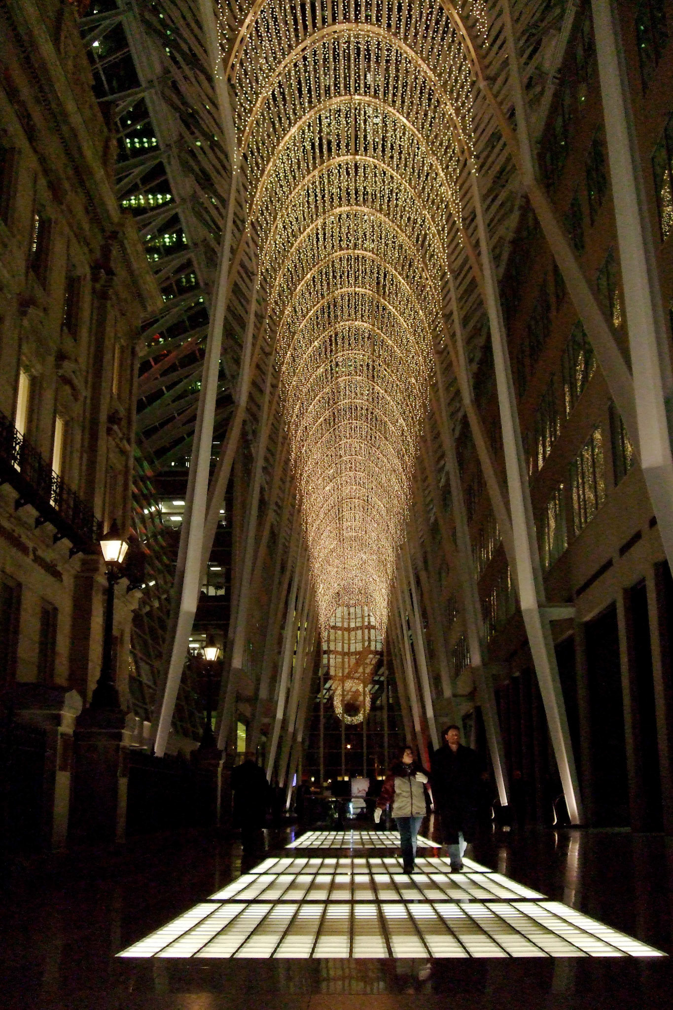 Snow in the woods is really Christmasy, but so are the incredible decorations in an urban setting. Lights at Brookfield Place