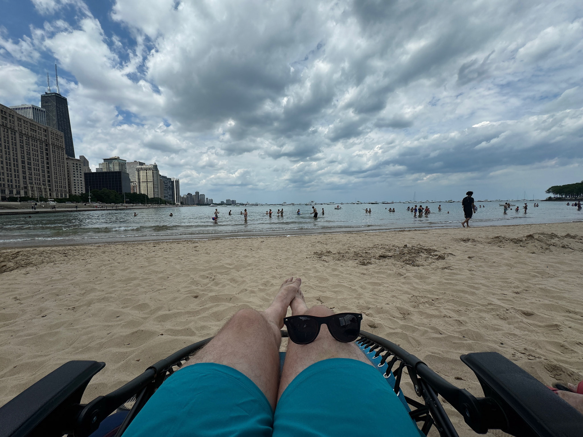 Relaxing on the beach at Lake Michigan