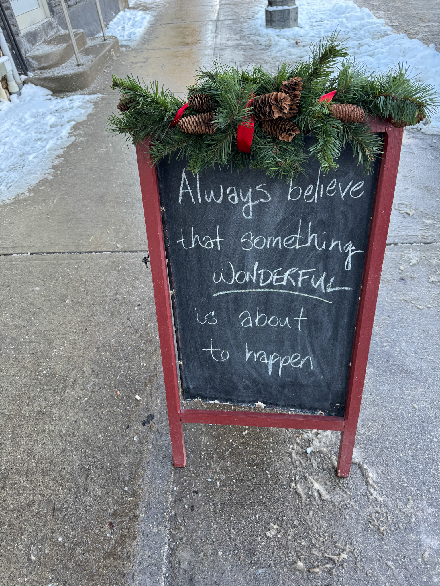 Thoughtful storefront sign in Erin