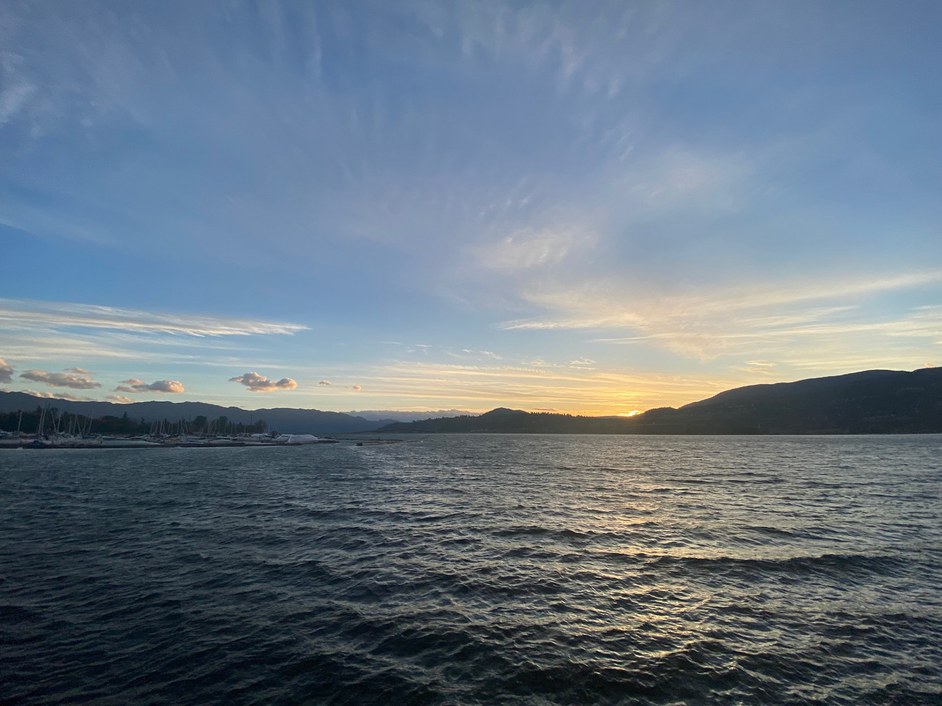 Sunset at Kelowna's waterfront