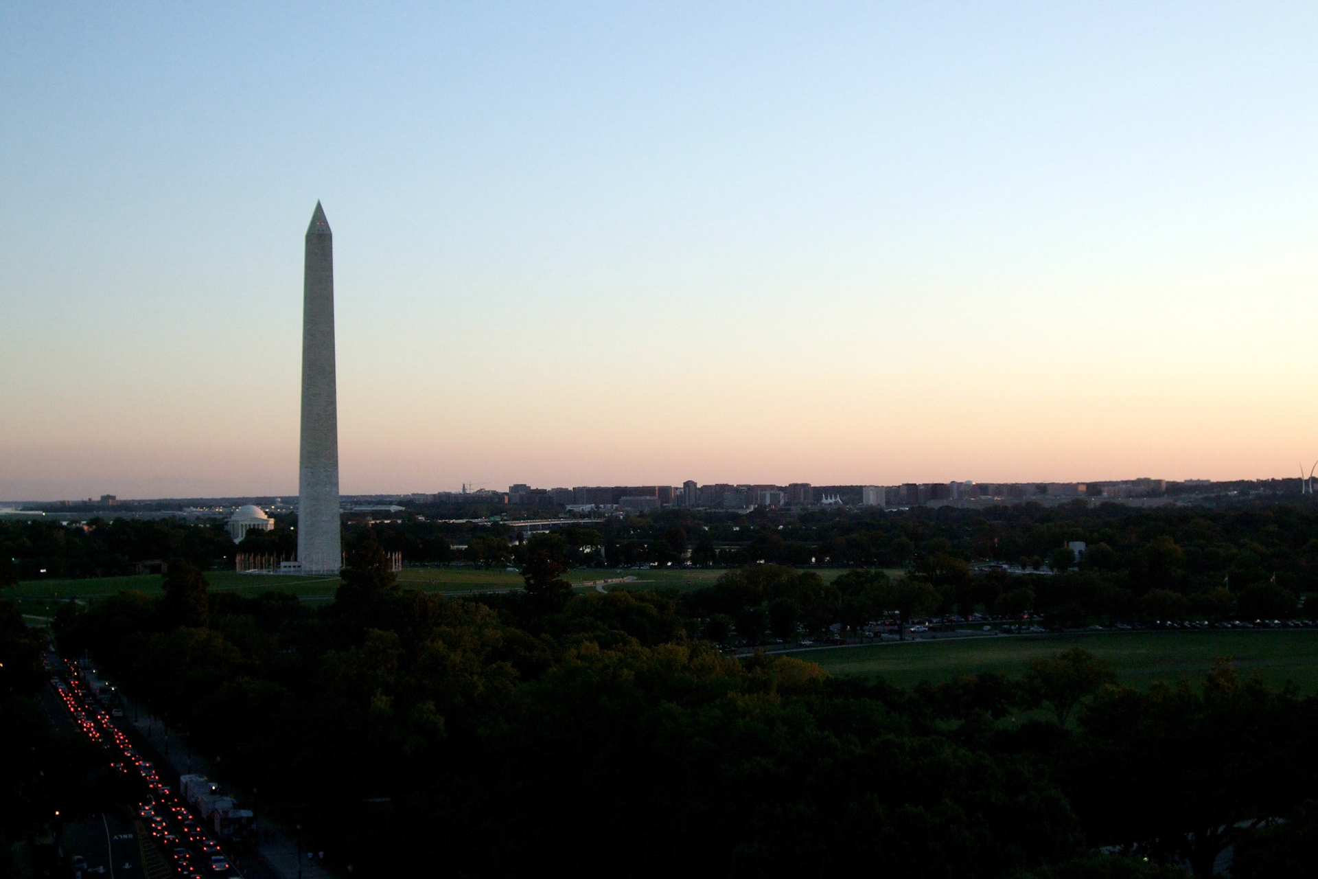 The National Mall and Washington Monument as seen from the W Hotel roof