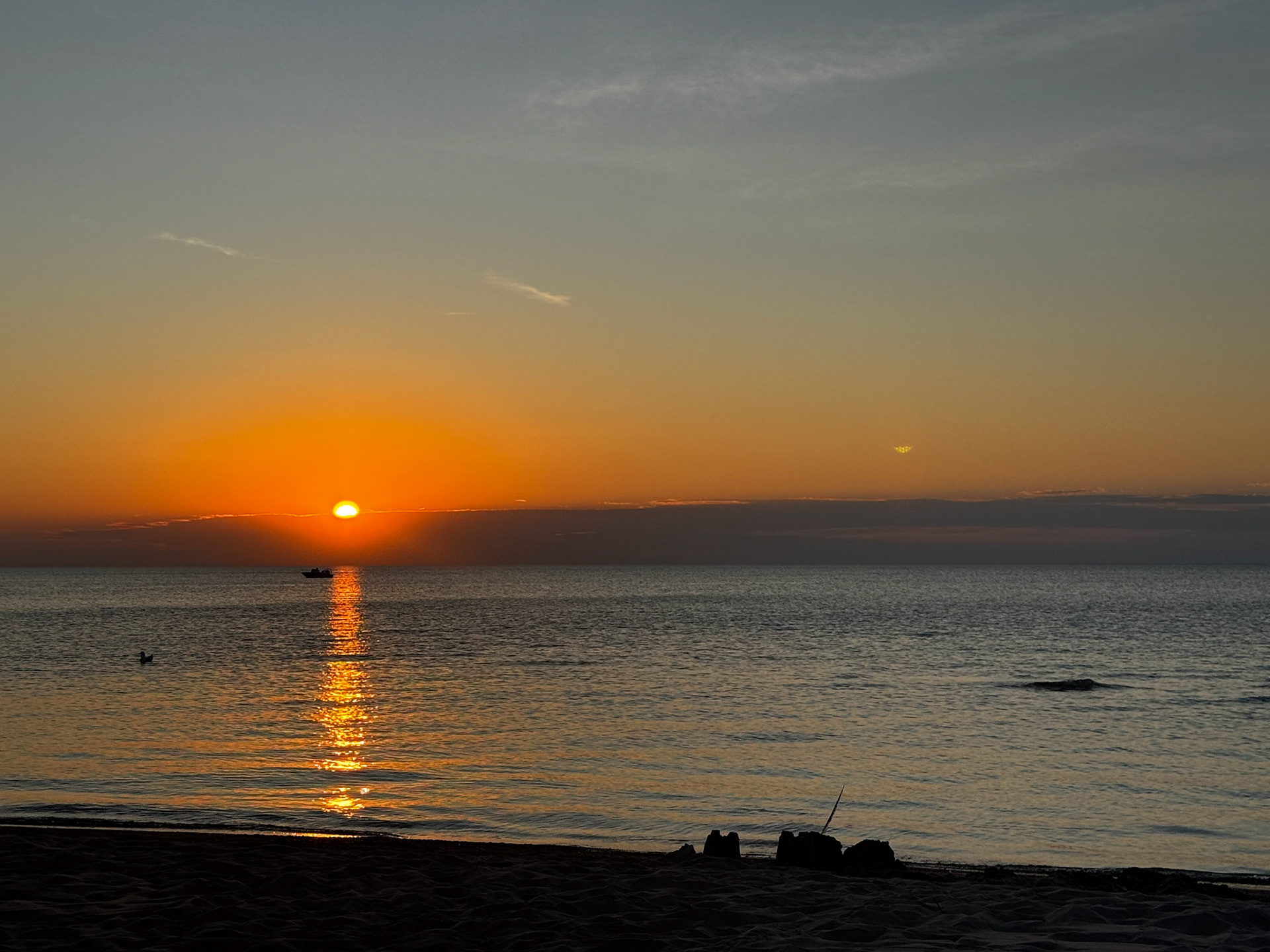 Port Franks sunset with Emerson - July 23, 2025