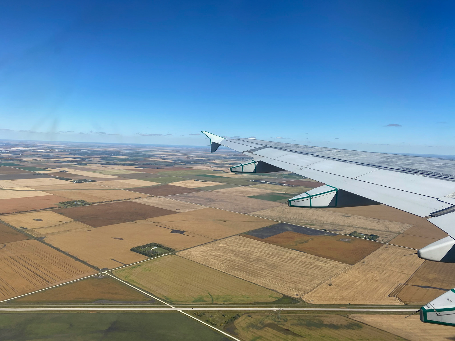 Flying to Winnipeg, September 2022