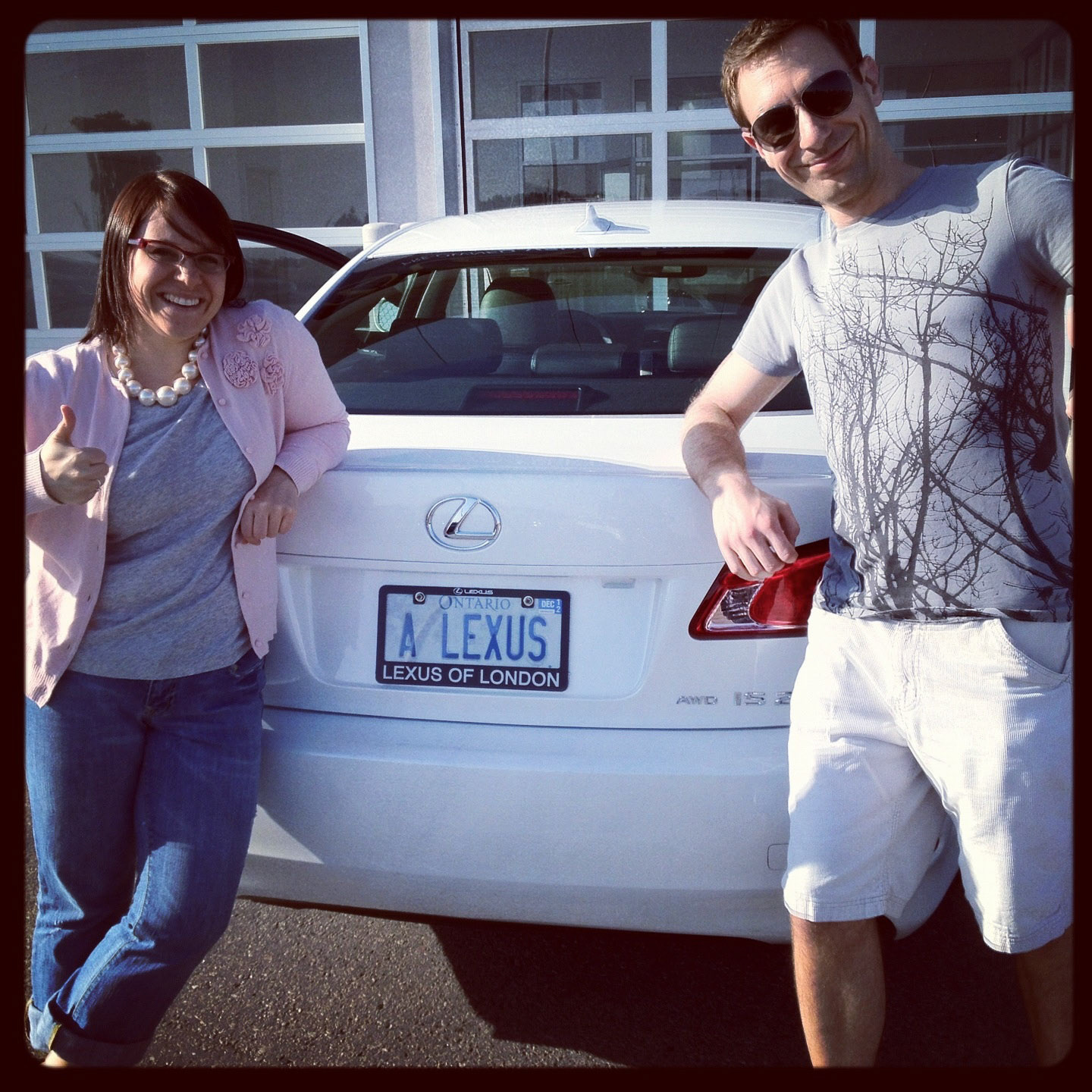 Erin and I pick up our wheels for the weekend at Lexus of London - "A Lexus"