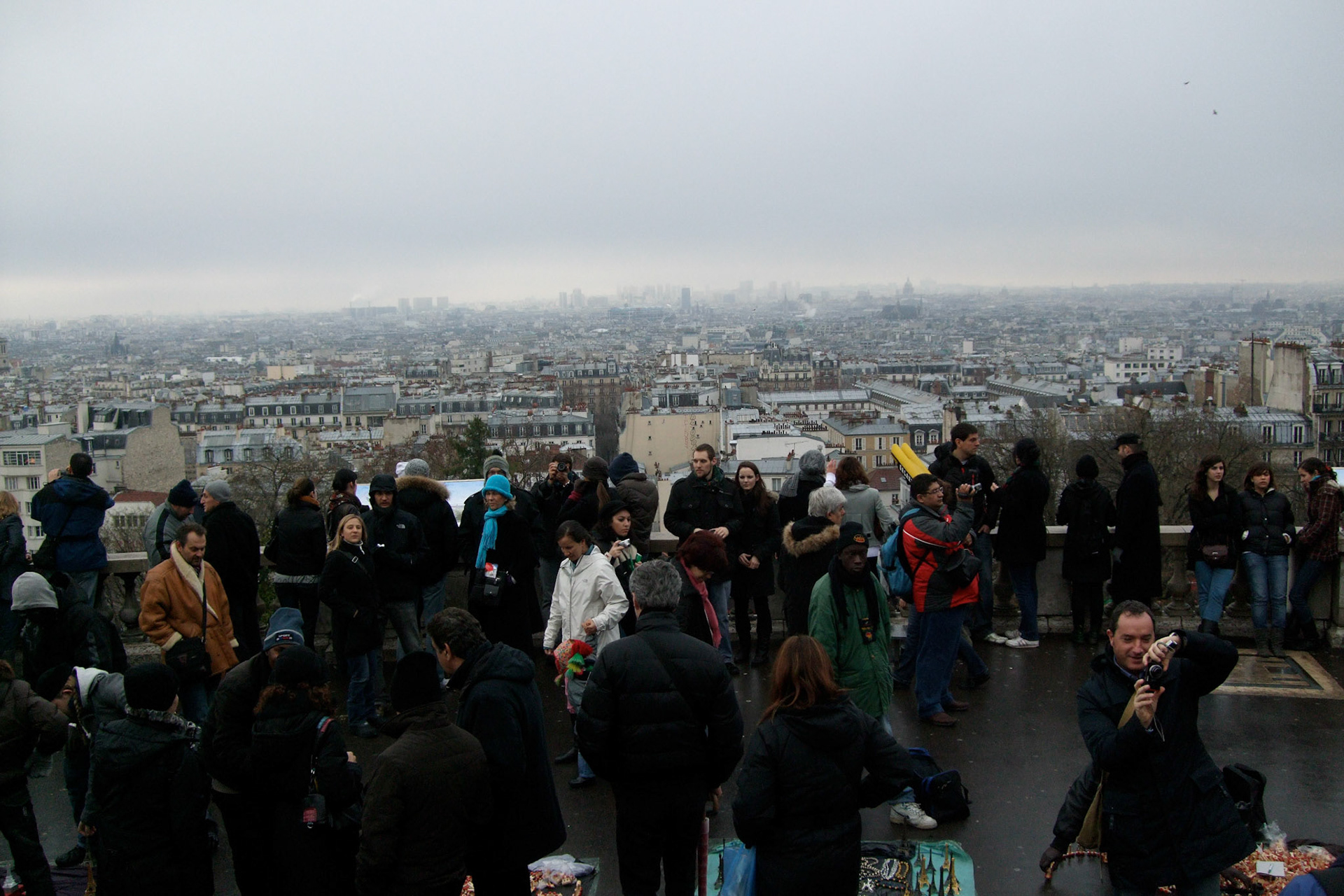 Lots of tourists around Sacre Coeur