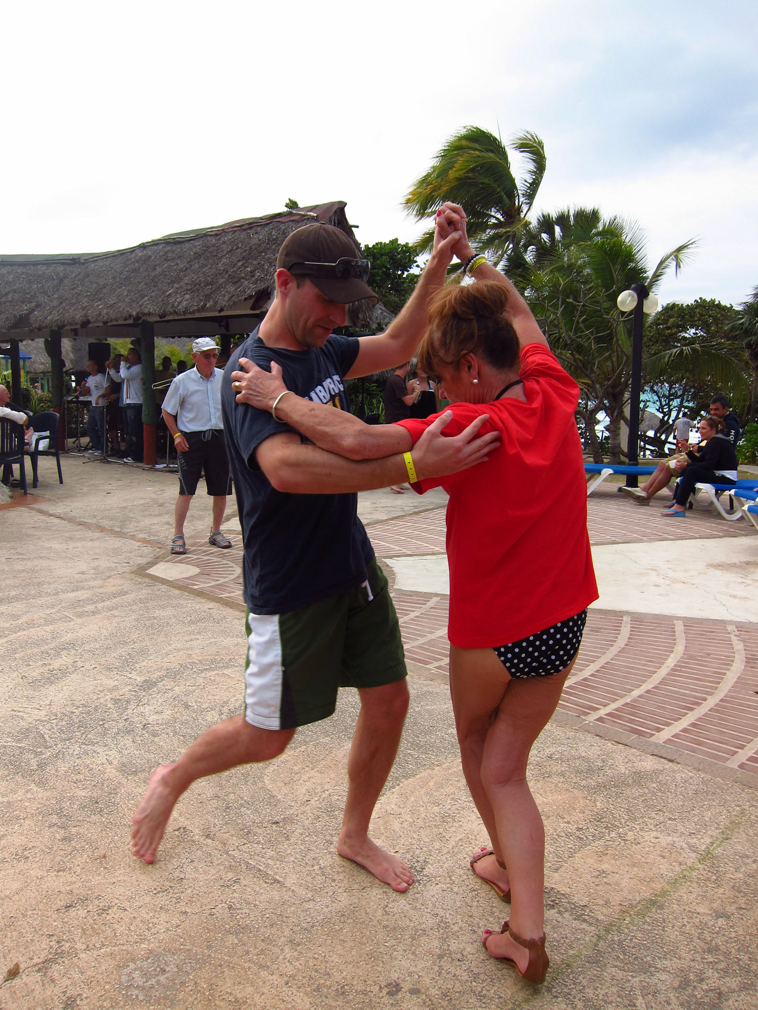 Dancing with a random lady at the resort