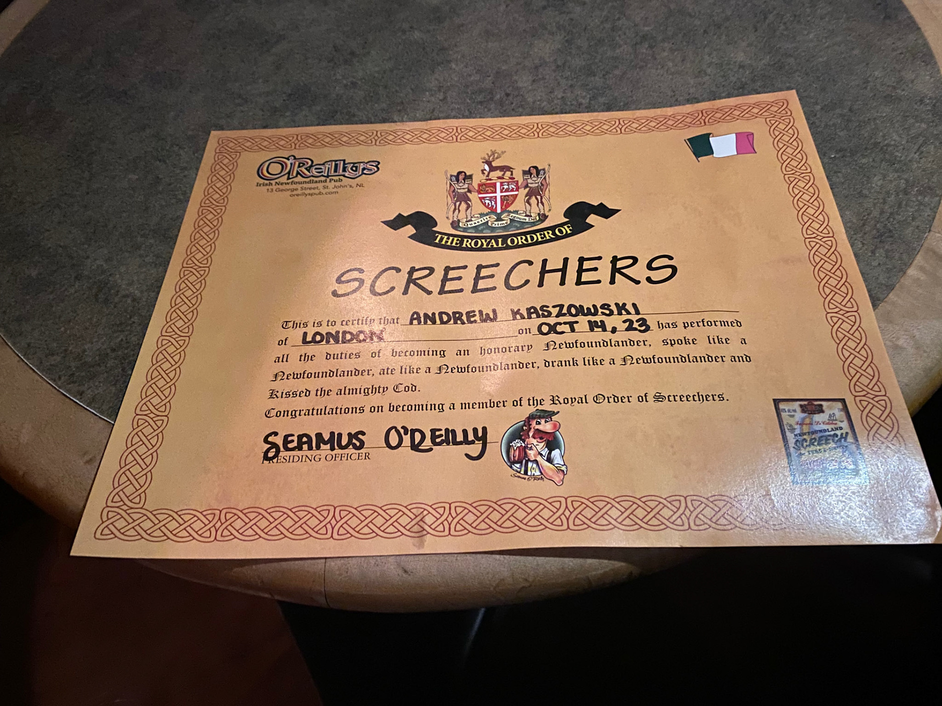 I am officially welcomed in to the Royal Order of Screechers!