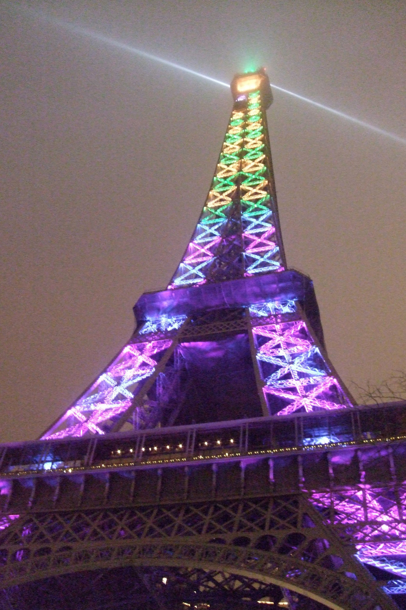 Instead of fireworks, they installed a very cool led computerized light show that made the Eiffel Tower really shine