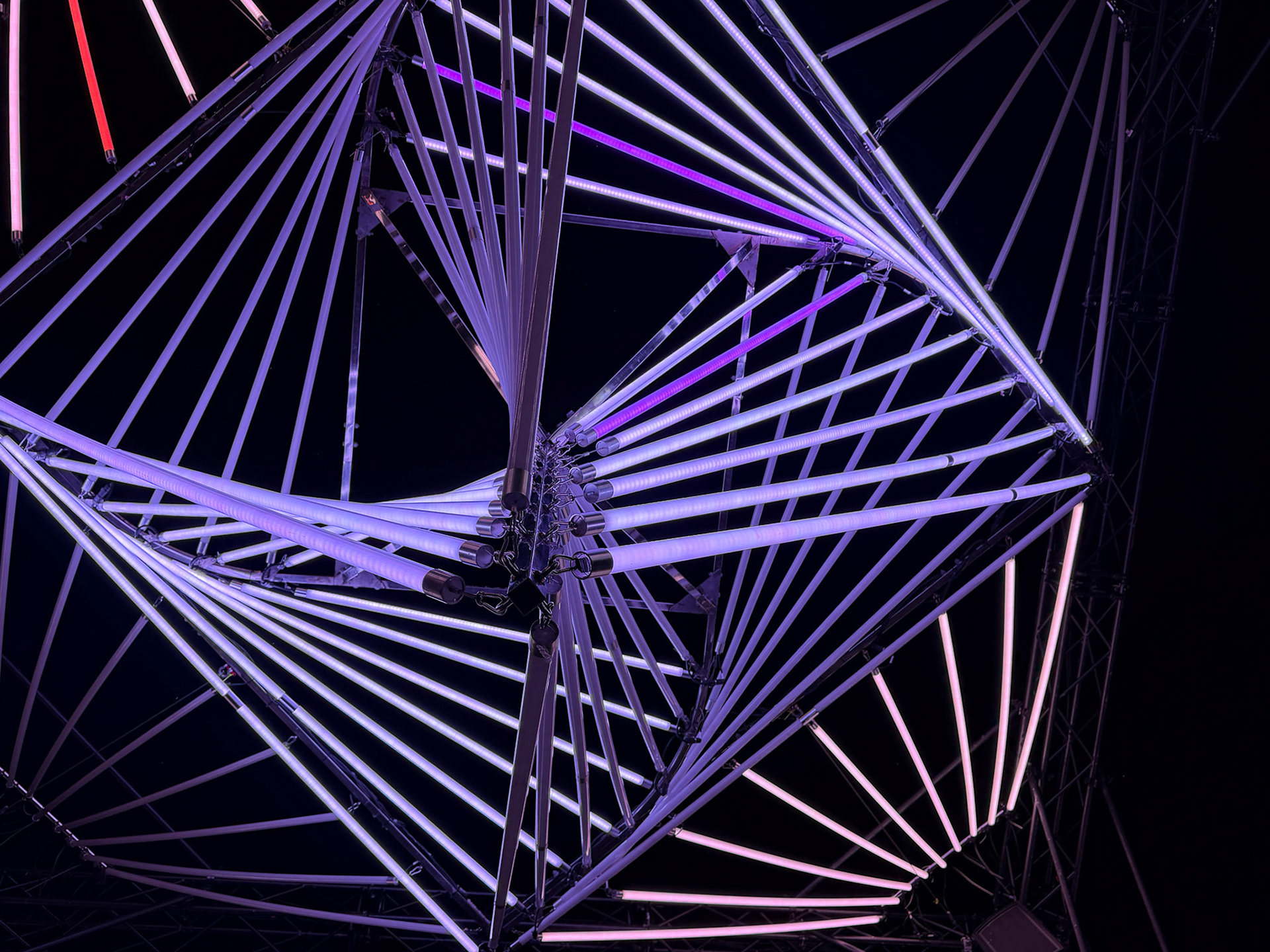 Stratford's Market Square was lit up with the interactive, musical light installation called "Chronoharp"