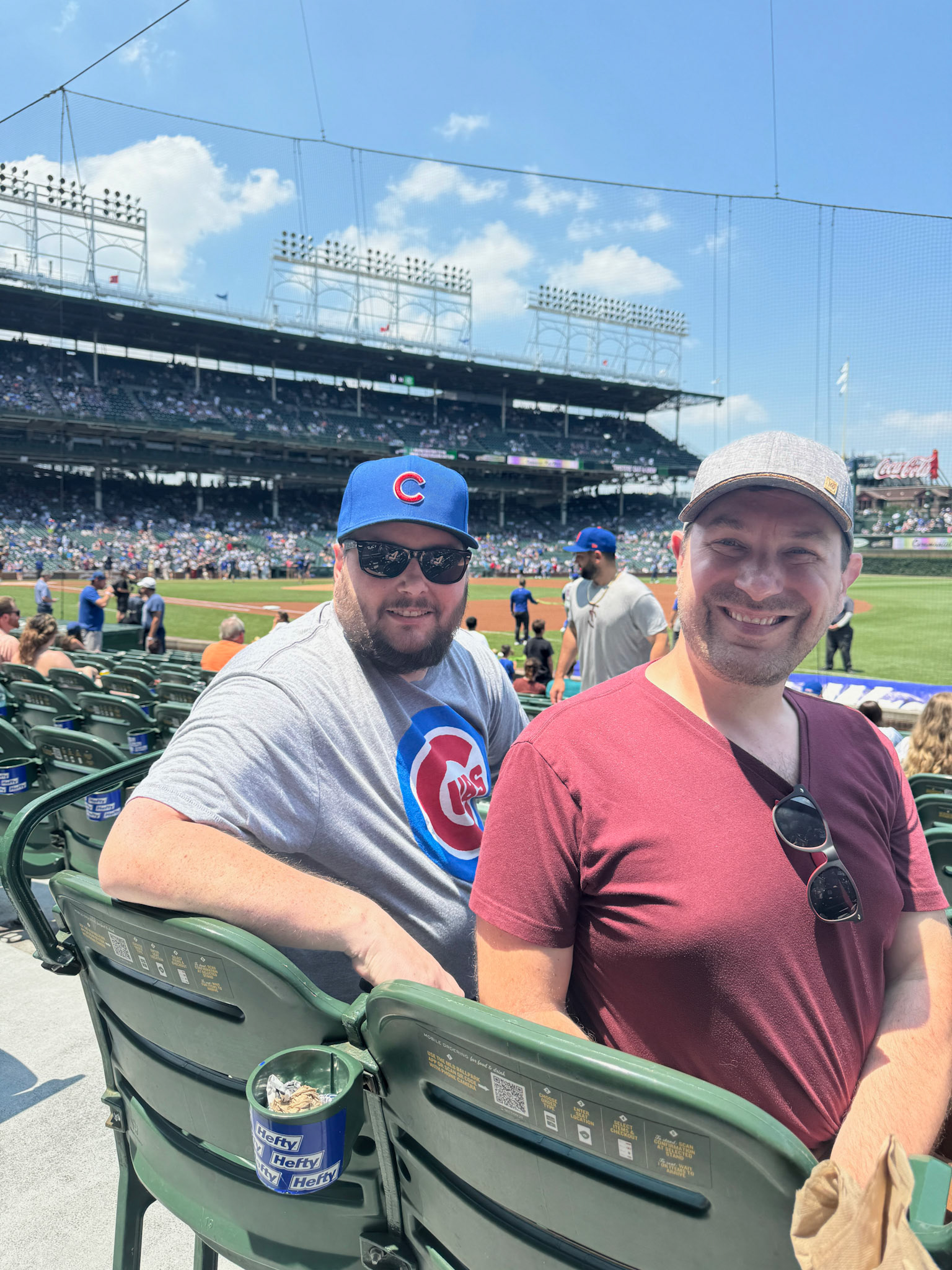 Joe and me taking in the ambiance at Wrigley Field