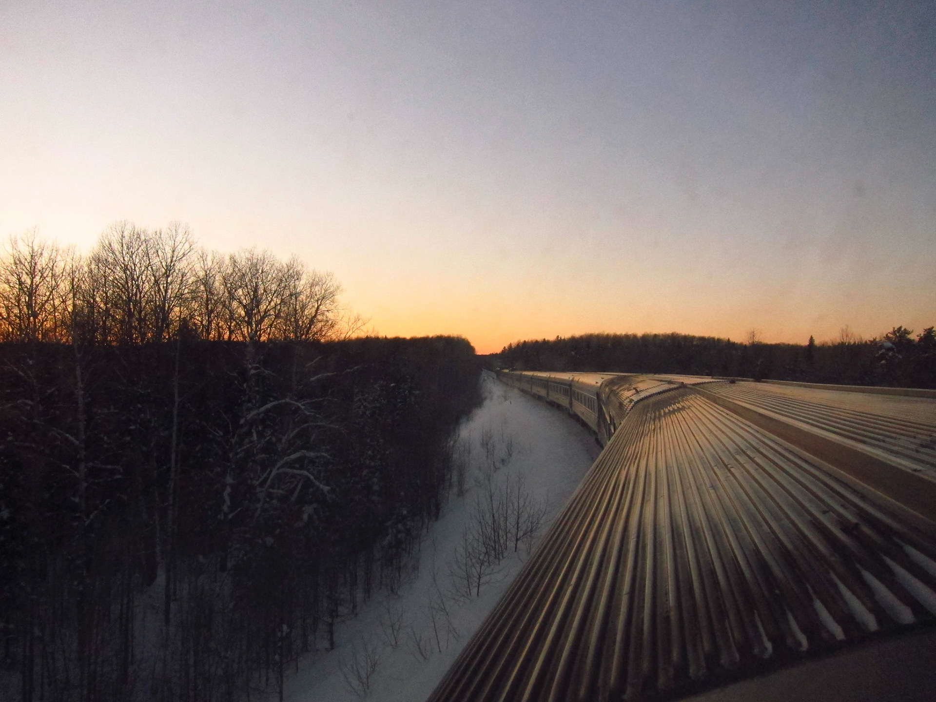 The sun sets in Northern Ontario