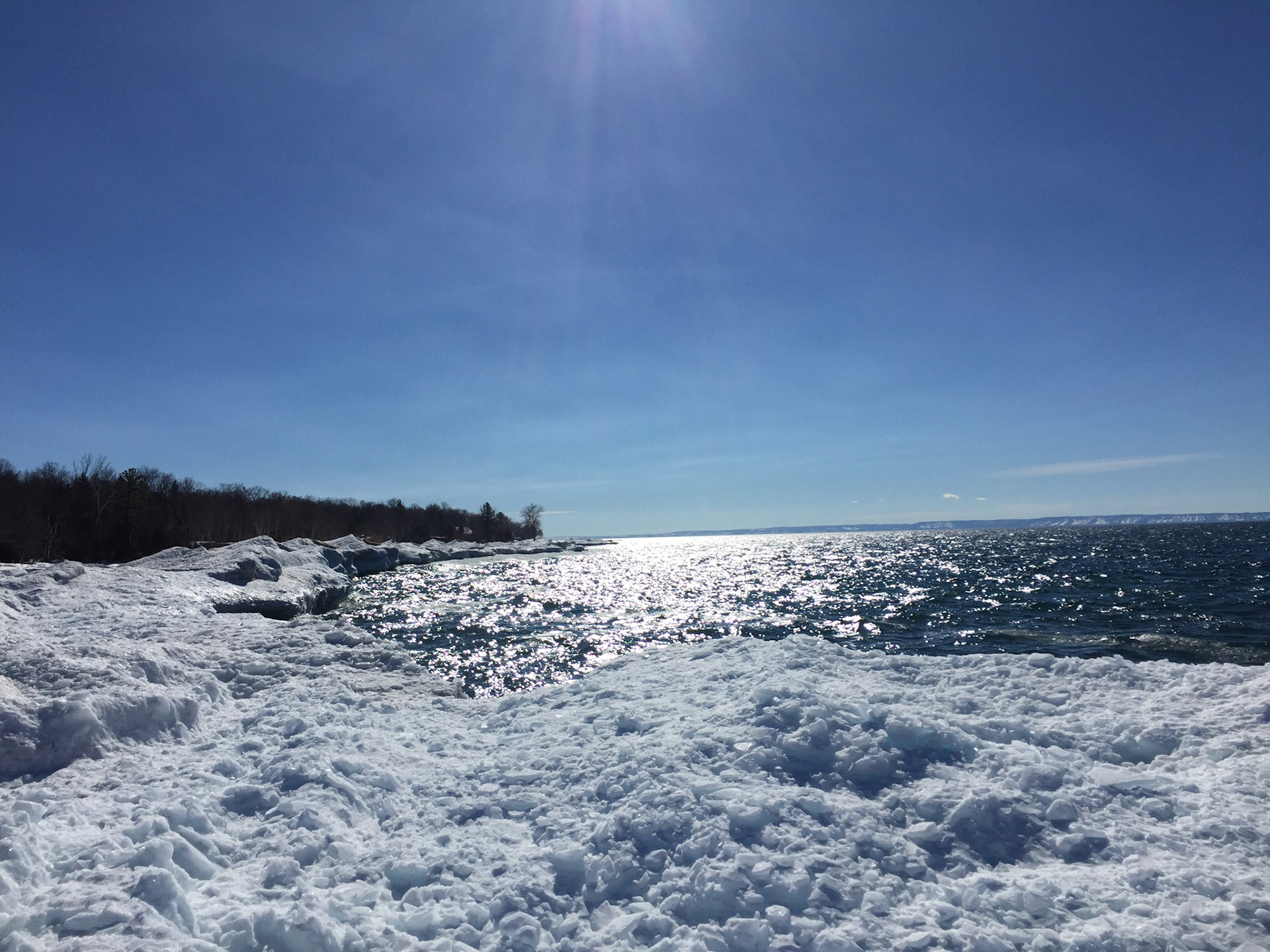 The ice cliffs along Georgian Bay remind of Ireland's Cliffs of Moher a bit. So cool