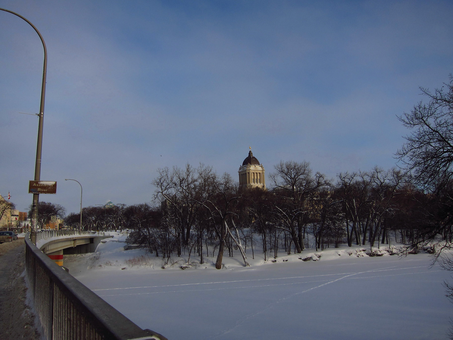 From Stella's it wasn't a far walk to the Assiniboine River and the Manitoba Legislature building