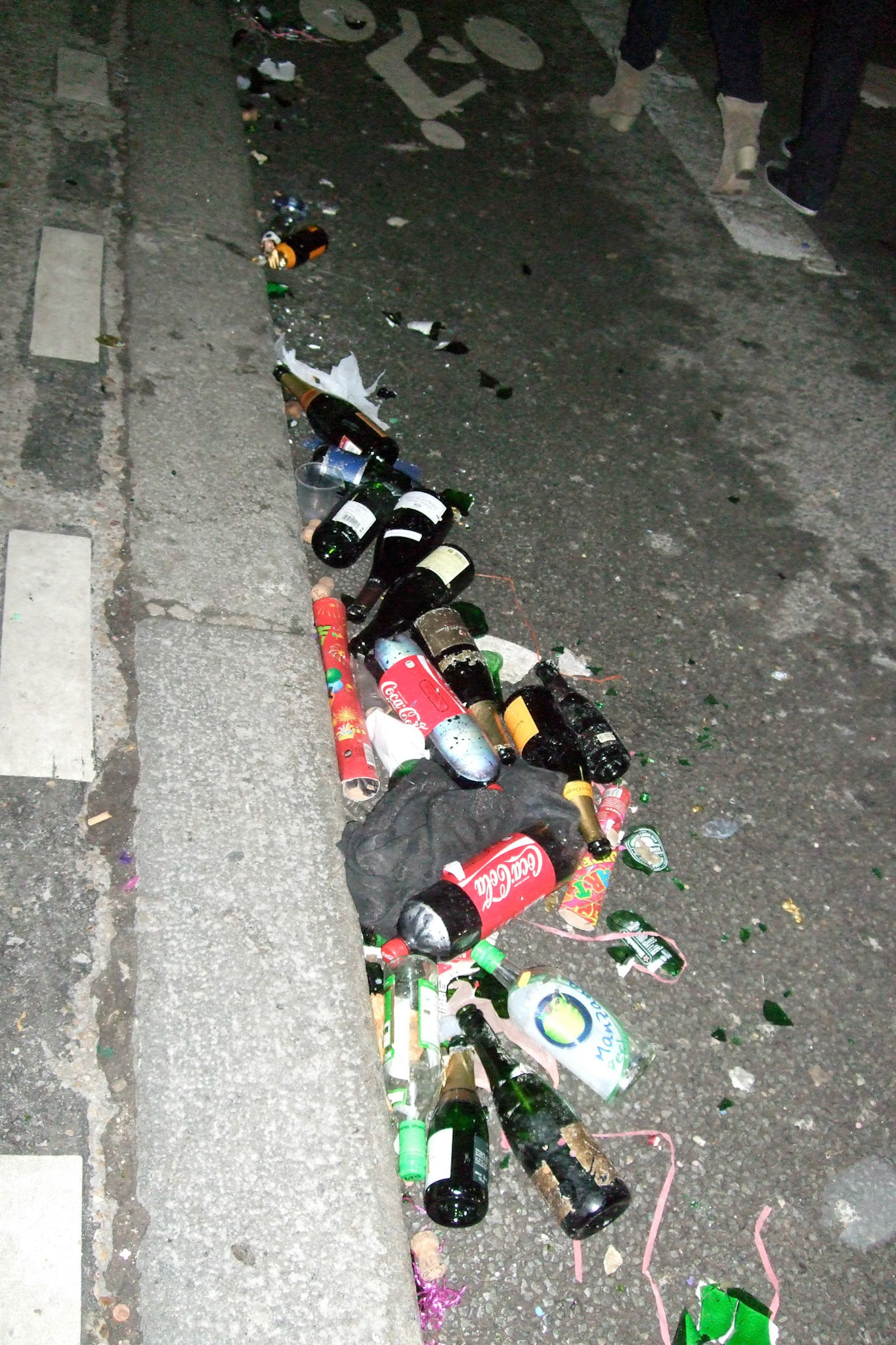 The side effect of drinking in the streets in Paris for New Year's
