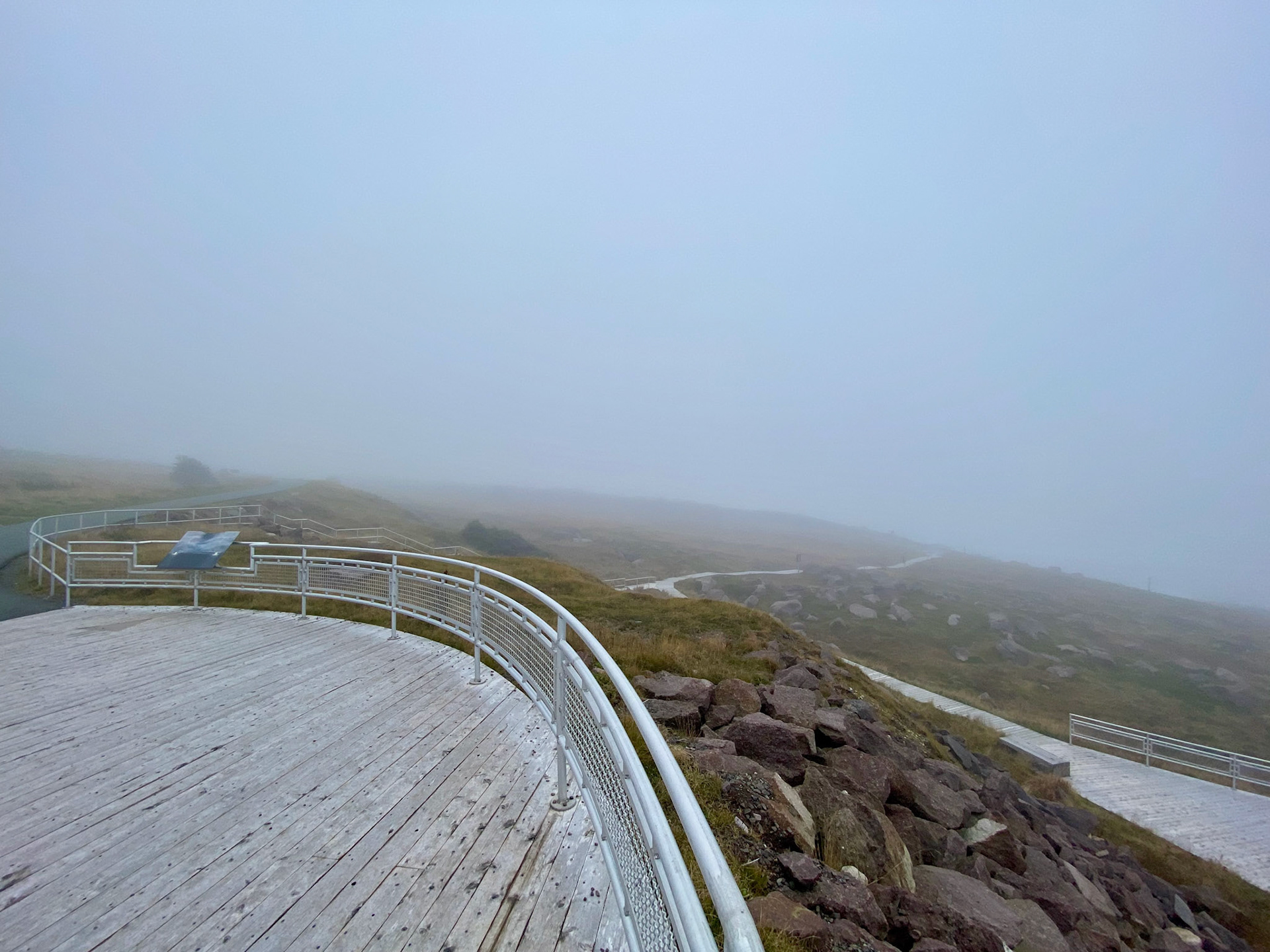 Cape Spear, the most easterly point in North America, was so captivating in the dense fog. The sound of power of the roaring Atlantic was pierced every minute by the spooky fog horn.