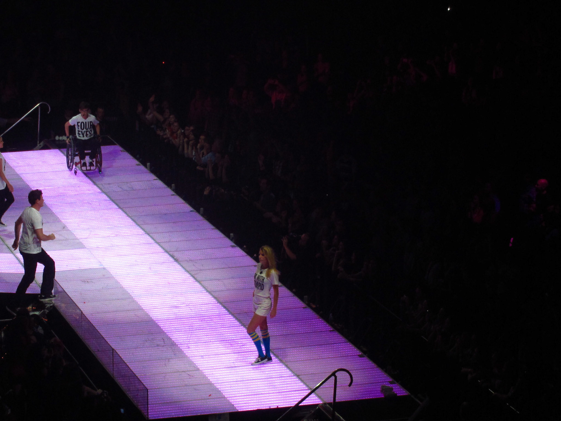 Artie, Fin and Brittany during Gaga's "Born This Way"