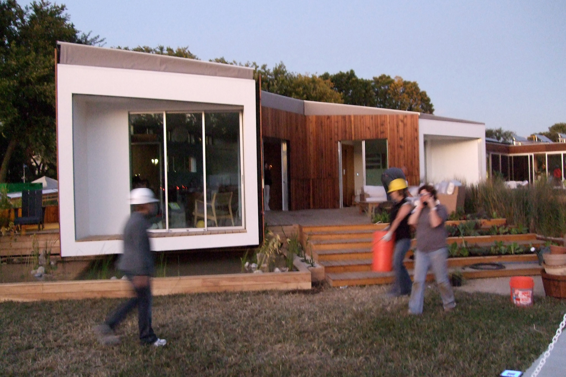 One of the US universities building a solar-powered house for the design competition. They built this in a day... on the National Mall