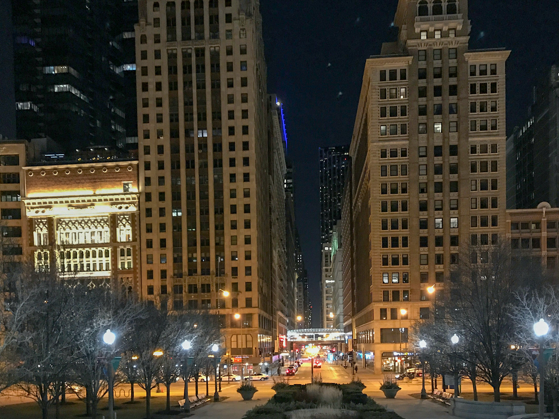 Downtown Chicago by night