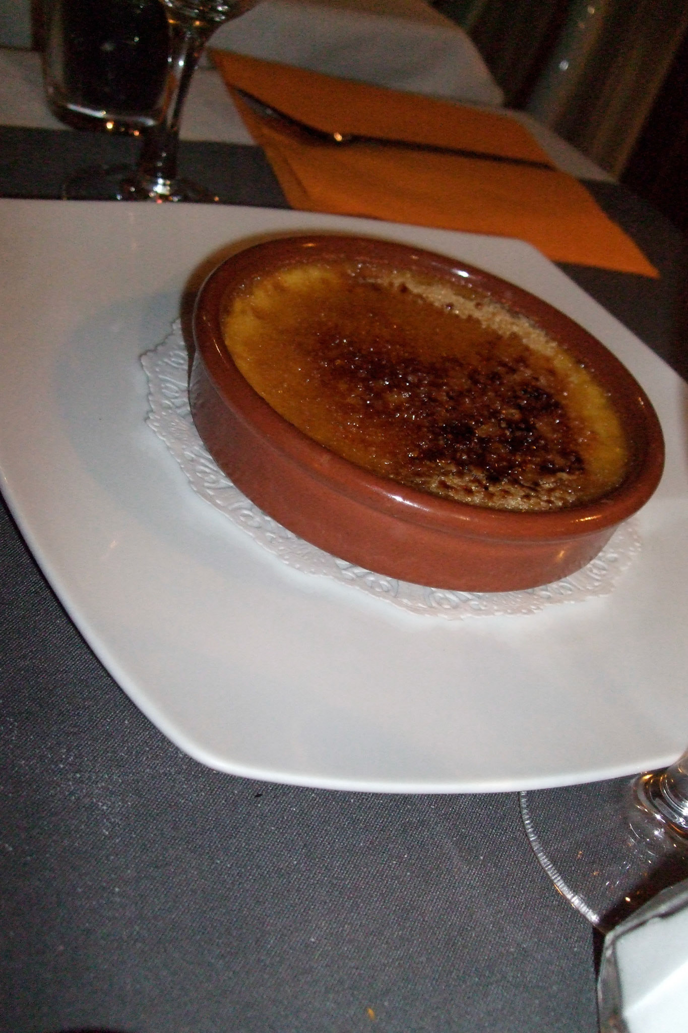 Mara and Matt had creme brulee for dessert