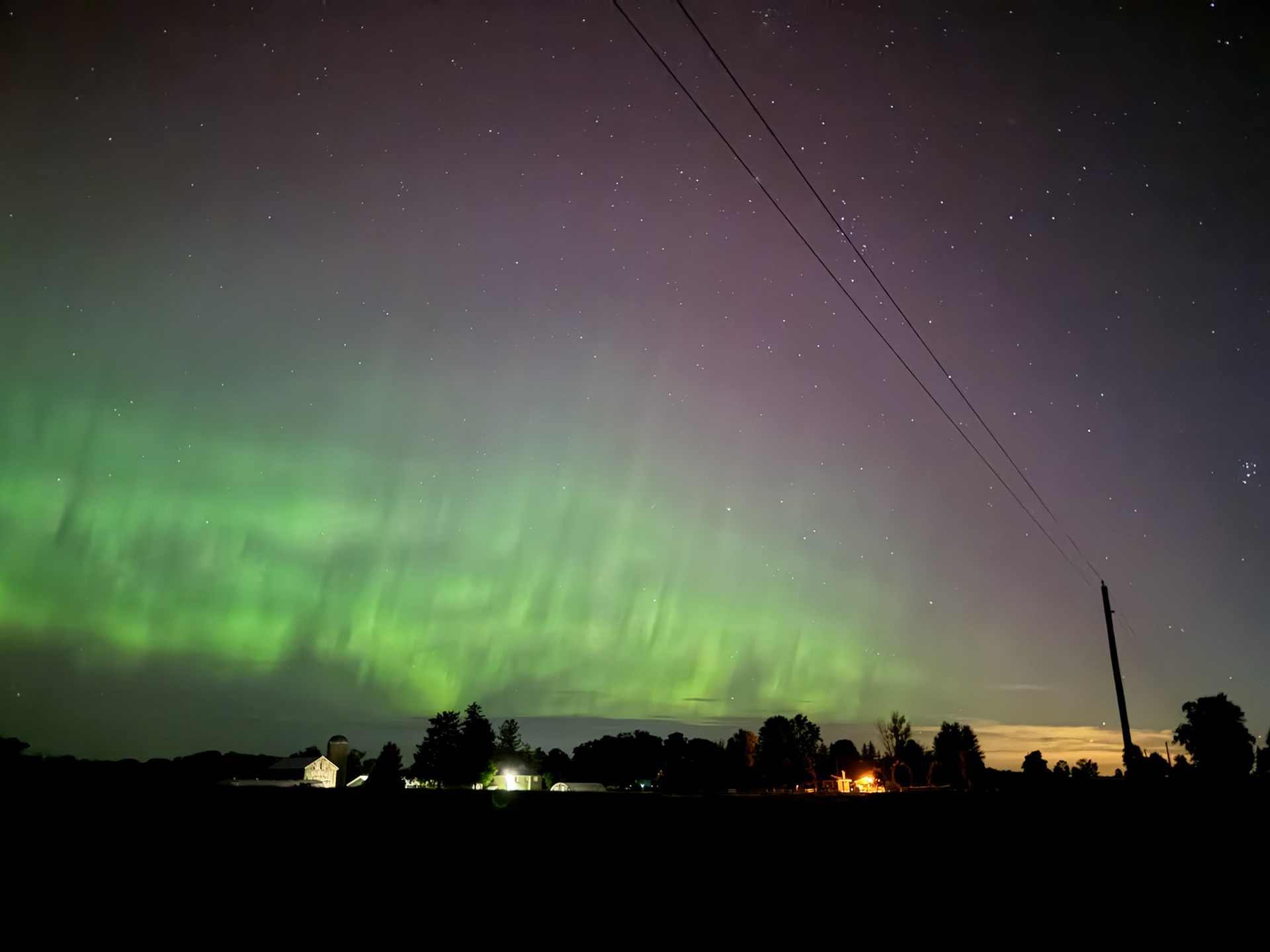 Northern Lights -  1:31-2:02am August 12, 2024 - Eight Mile Road and Adelaide Street, north of London, Ontario