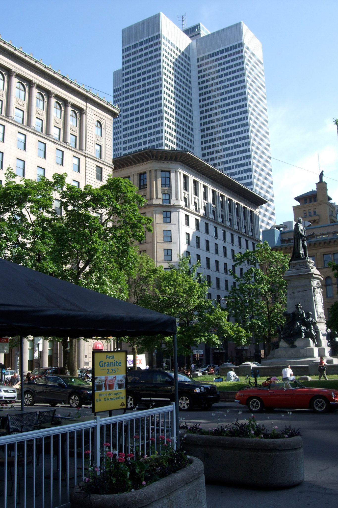 Old buildings and new collide in downtown Montreal