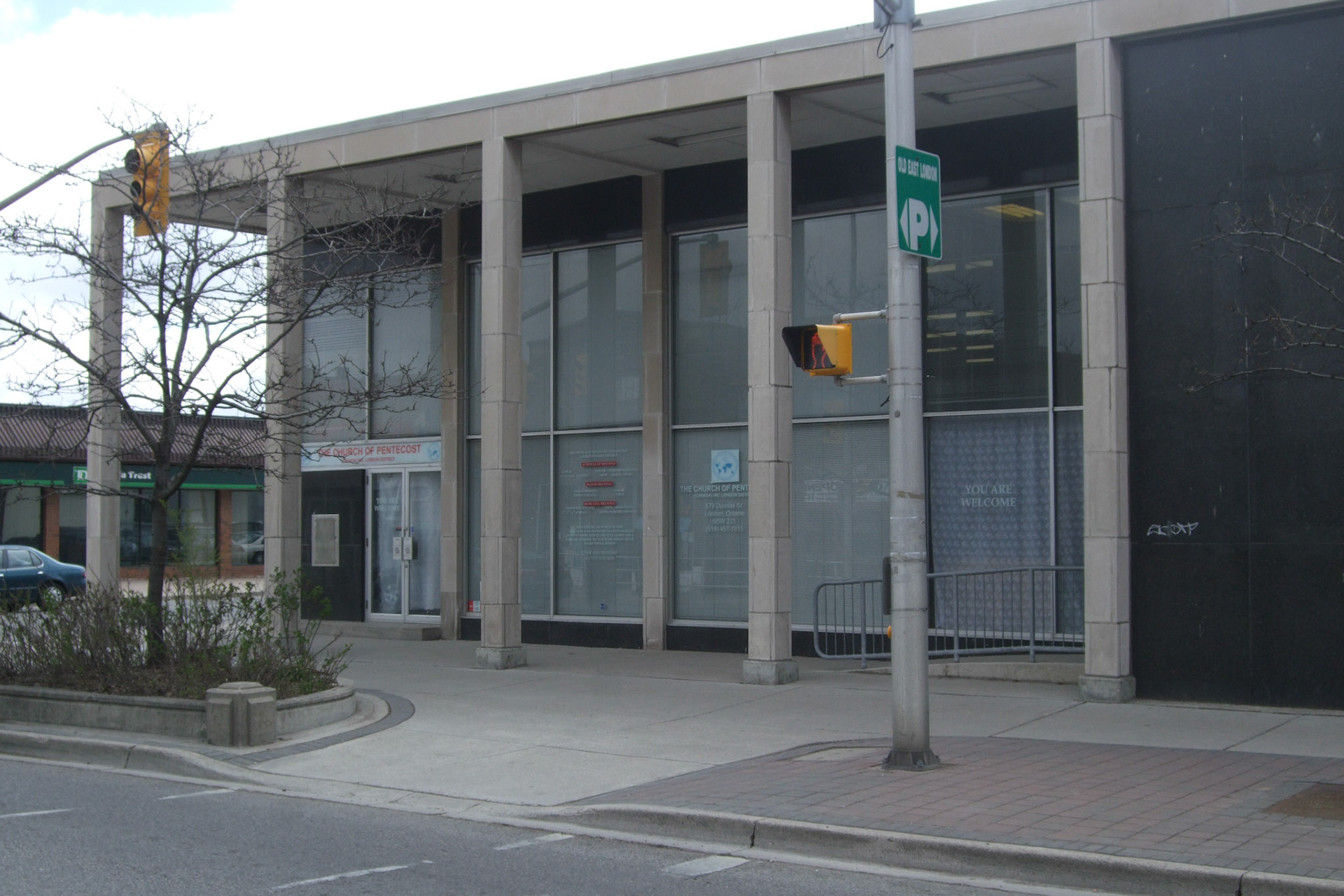 The former Bank of Nova Scotia branch in Old East London - pretty neat modernist building