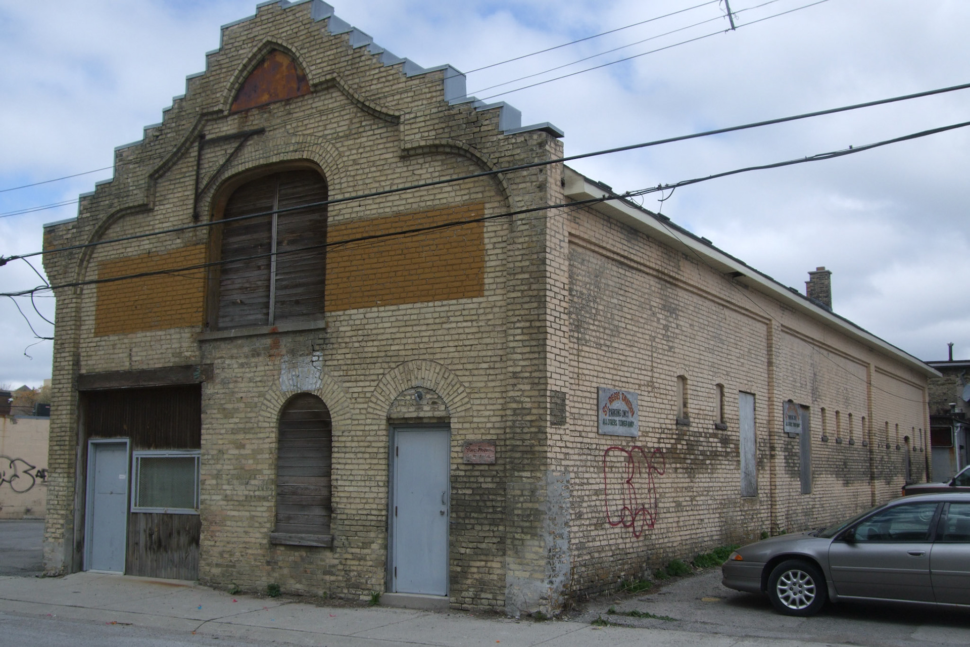 Back of the St. Regis Tavern - neglected brickwork, but quite unique old buildings