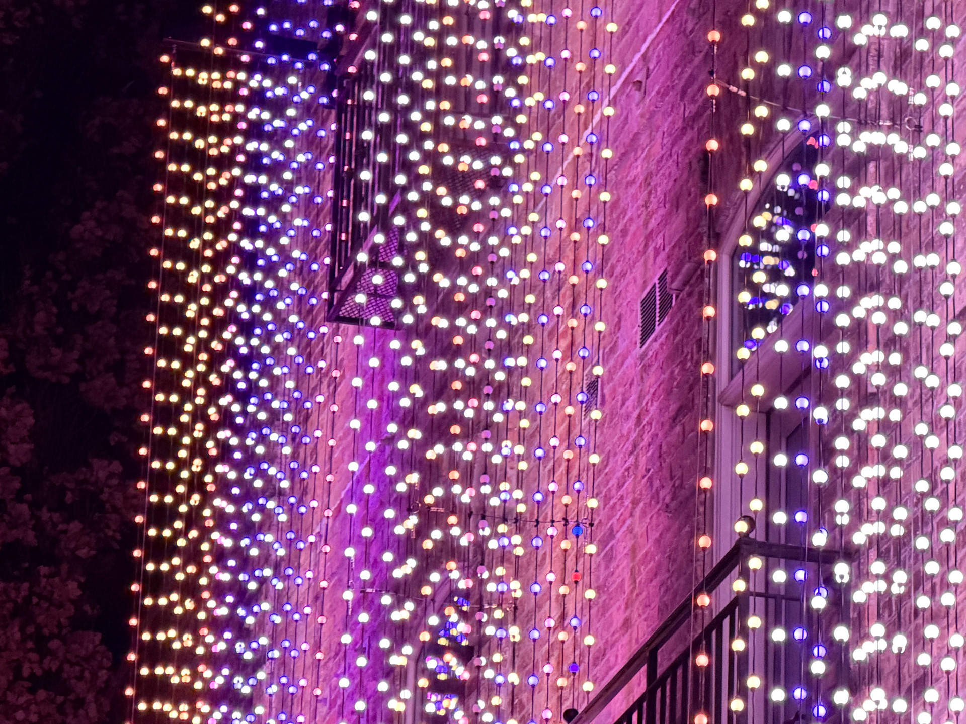 Festive lights at Lights On Stratford