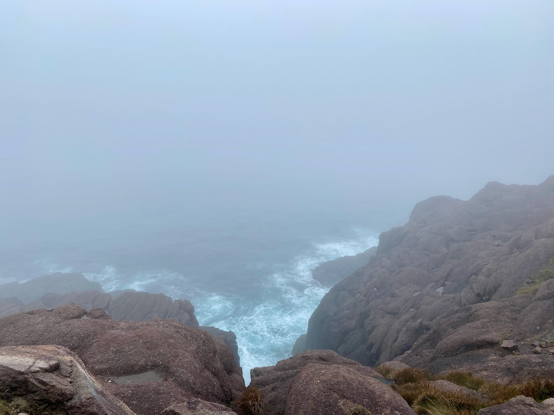 Cape Spear, the most easterly point in North America, was so captivating in the dense fog. The sound of power of the roaring Atlantic was pierced every minute by the spooky fog horn.